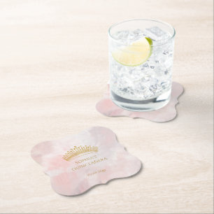 Classy Krona Rosa Quinceanera Party Anpassningsbar Underlägg Papper