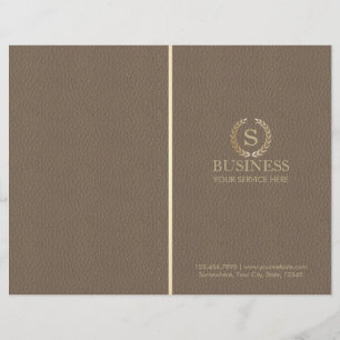Classy Leather Guld Laurel Monogram Bi-fold