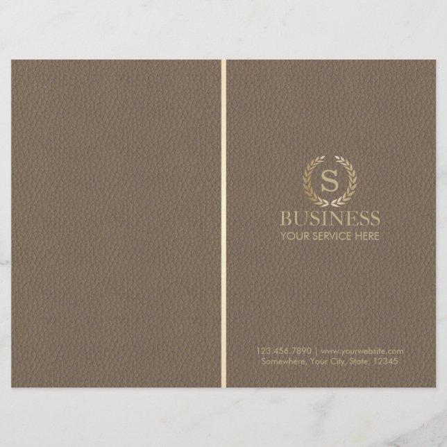 Classy Leather Guld Laurel Monogram Bi-fold (Framsida)