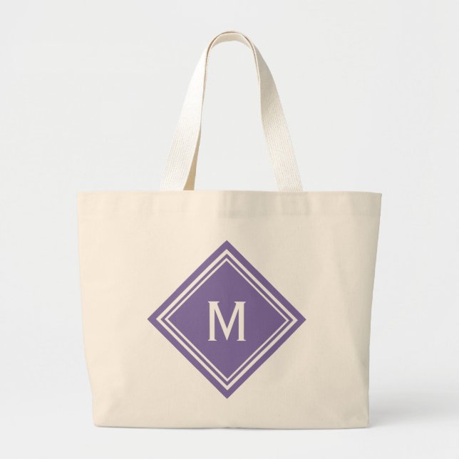 Classy Lila Diamond Monogram Jumbo Tygkasse (Framsidan)
