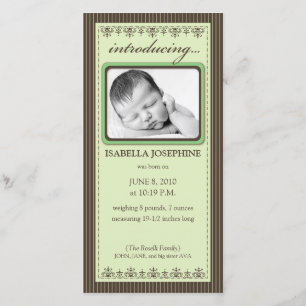 Classy Lime Green Customized Birth-meddelande Meddelande