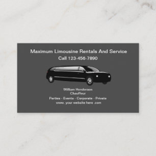 Classy Limousine Chauffeur Service Visitkort