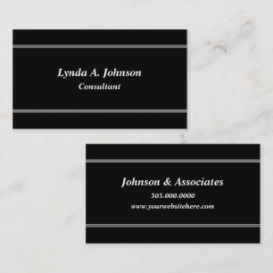 Classy Line White på Black Professionell Visitkort