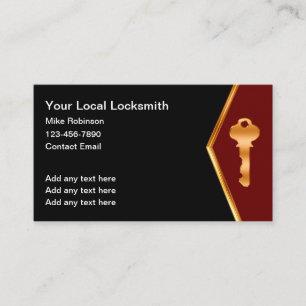 Classy Locksmith Affärskort House Nyckel Visitkort