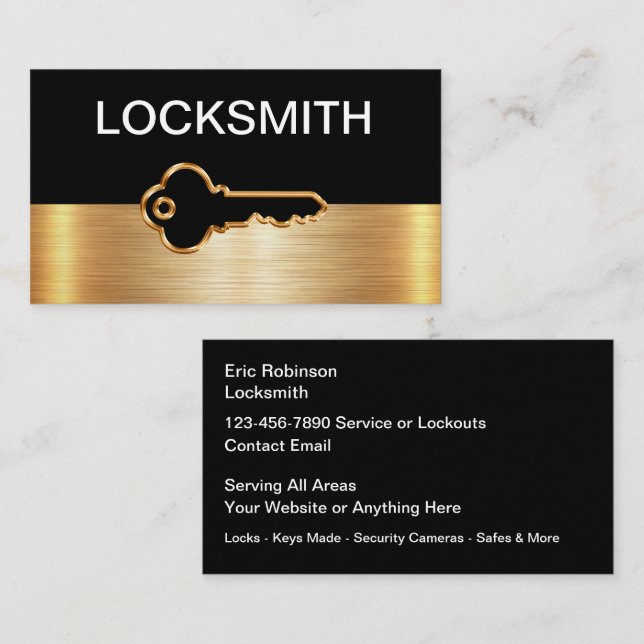 Classy Locksmith Security Affärskort Visitkort (Fram/baksida)