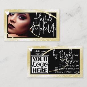 Classy Logotyp Photo Snyggt Guld Ram Heart Luxe Visitkort