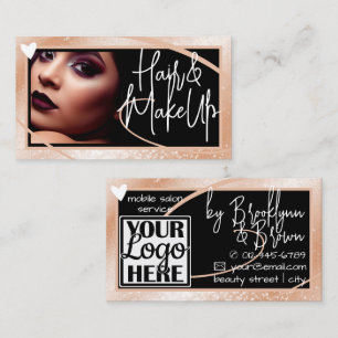 Classy Logotyp Photo Snyggt Peach Ram Heart Luxe Visitkort