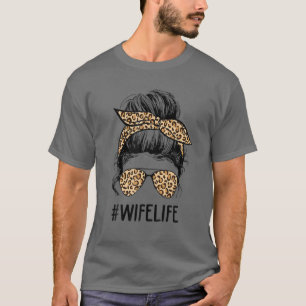 Classy Maka Life Messy Hair Bun Leopard Women Moth T Shirt