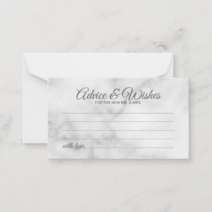 Classy Marble Bröllop Advice och Önskemål Card Rådkort