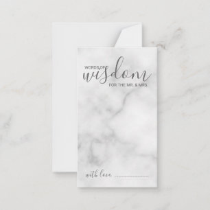 Classy Marble Bröllop Advice och Önskemål Card Rådkort