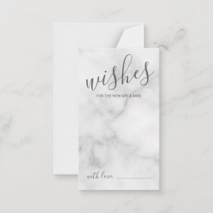 Classy Marble Bröllop Advice och Önskemål Card Rådkort
