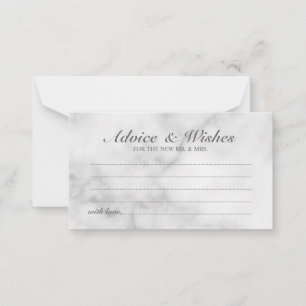 Classy Marble Bröllop Advice och Önskemål Card Rådkort