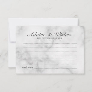 Classy Marble Bröllop Advice och Önskemål Card Rådkort
