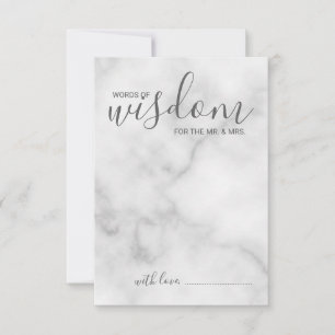 Classy Marble Bröllop Advice och Önskemål Card Rådkort