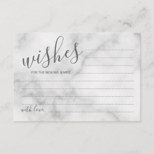 Classy Marble Bröllop Advice och Önskemål Card Rådkort