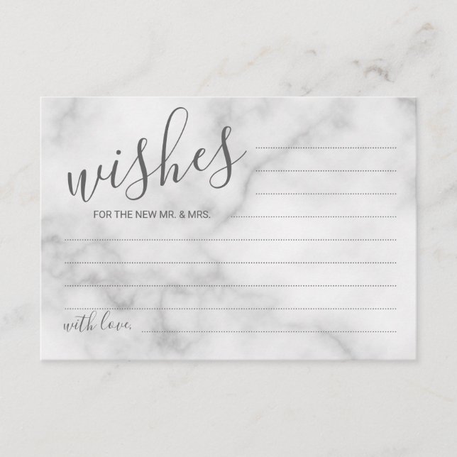 Classy Marble Bröllop Advice och Önskemål Card Rådkort (Framsida)