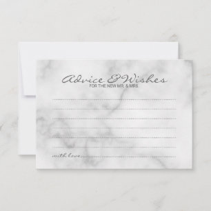 Classy Marble Bröllop Advice och Önskemål Card Rådkort