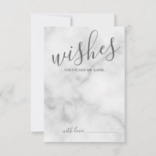 Classy Marble Bröllop Advice och Önskemål Card Rådkort