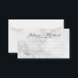 Classy Marble Bröllop Advice och Önskemål Card Rådkort<br><div class="desc">Lägg till en personlig beröring till bröllop med ett elegant bröllop-kort och ett önskemål-kort. Det här rådgivningskortet har rubriken i grått-elegantens moderna calligrafteckensnitt stil och detaljer i grått modern sans serif-teckensnitt stil på vit marmorbakgrund. Perfekt för bröllop,  babydusch,  födelsedagsfest,  möhippa,  bachelorette-fest och alla särskilda tillfällen.</div>