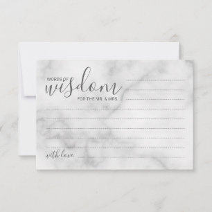 Classy Marble Bröllop Advice och Önskemål Card Rådkort