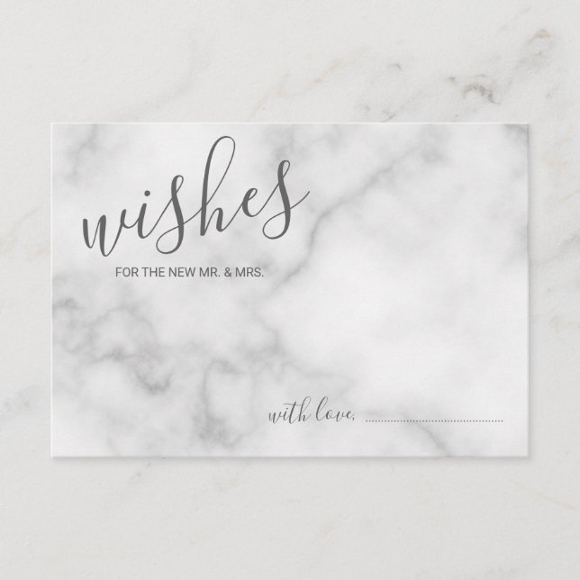 Classy Marble Bröllop Advice och Önskemål Card Rådkort (Framsida)