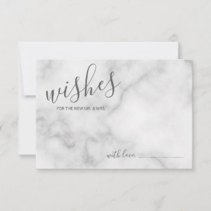 Classy Marble Bröllop Advice och Önskemål Card Rådkort