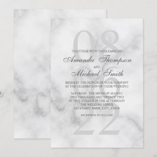 Classy Marble Elegant bröllop Inbjudningar
