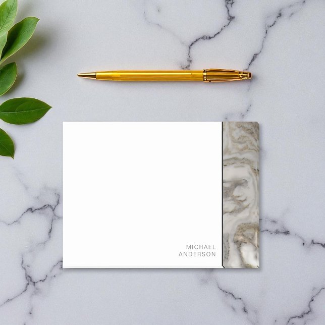 Classy Marble Kant med ditt namn Post-it Block (Skapare uppladdad)