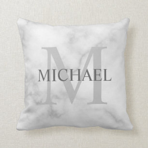 Classy Marble Personlig Monogram och Namn Kudde