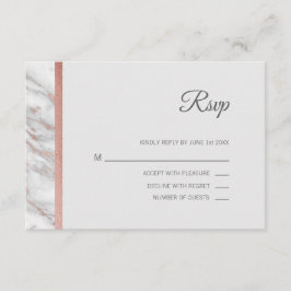 Classy Marble Ro Gold Foil OSA Menu Bröllop Kort