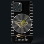 Classy Martini Cocktail Glass Personlig<br><div class="desc">Ett glamoröst glas av roligt skapar ett telefonfodral av öga,  det lilla martinisglaset är till och med komplett med en oliv! En mycket unik och snyggt presentidé som skulle vara underbar för dem som i kärlek är cocktail party eller arbetar inom restaurangbranschen. Anpassa den med namn eller text.</div>