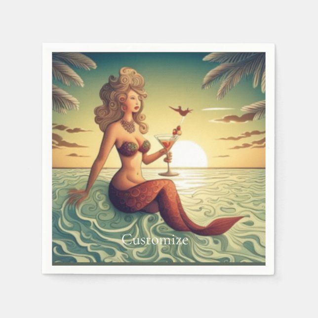 Classy Martini Sjöjungfru Thunder_Cove Pappersservett (Framsidan)