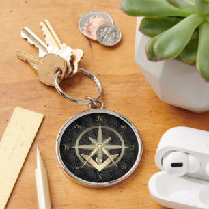 Classy Masonic Rund Silverfärgad Nyckelring