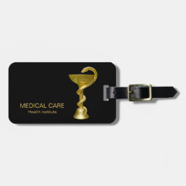 Classy Medical Bowl Hygieia Guld Snake Caduceus Bagagebricka