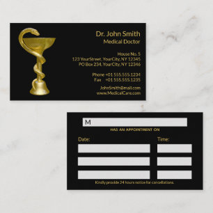 Classy Medical Bowl Snake Hygieia Guld Caduceus Tidsbeställning Kort