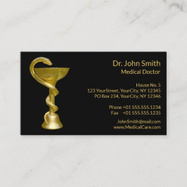 Classy Medical Bowl Snake Hygieia Guld Caduceus Tidsbeställning Kort