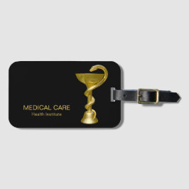 Classy Medical Snake Bowl Hygieia Guld Caduceus Bagagebricka