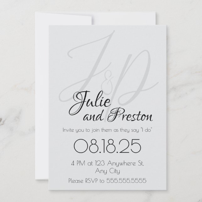 Classy Minimalist Wedding-inbjudan Julkort (Framsida)