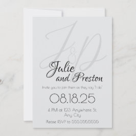Classy Minimalist Wedding-inbjudan Julkort