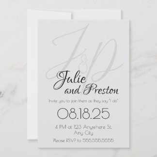 Classy Minimalist Wedding-inbjudan Julkort