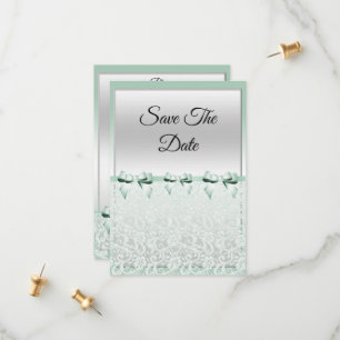 Classy Mint Grönt Bows & Snöre Spara Datumet
