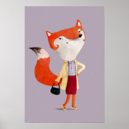 Classy Mod Fox Girl Poster