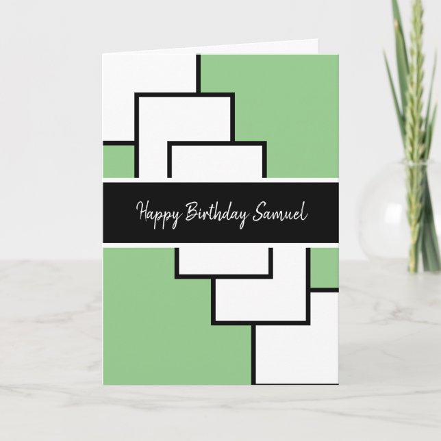 Classy Modern Abstrakt Birthday Kort (Framsida)