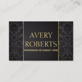 Classy Modern Blommigt Luxury Gnistra Black guld Visitkort