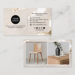 Classy Modern Gold Foil Logotyp 2 Foton Social Med Visitkort