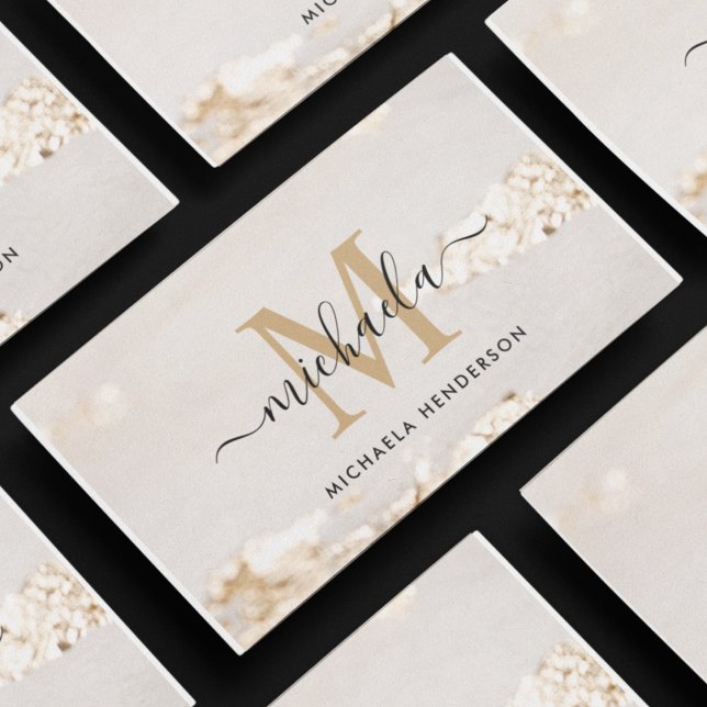 Classy Modern Gold Foil Monogram och Namn Visitkort (Skapare uppladdad)