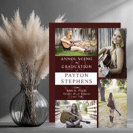 Classy Modern Maron Photo Studenten Meddelande