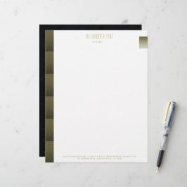 Classy Modern Simple Black Guld Professionell Brevhuvud