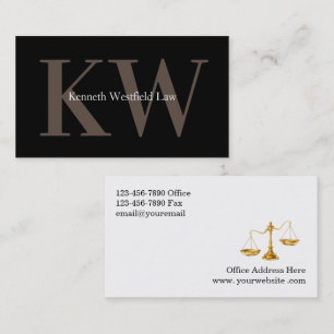 Classy Monogram Attorney Dubbla Side Visitkort