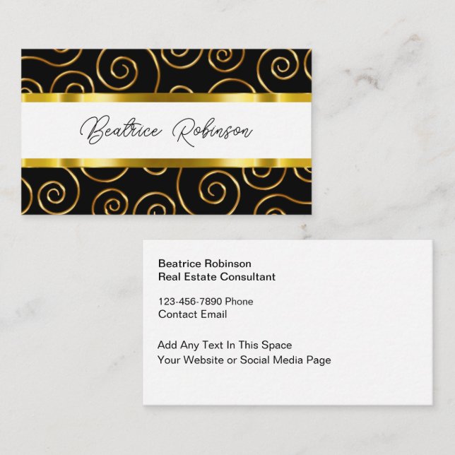 Classy Monogram Business Cards Visitkort (Fram/baksida)